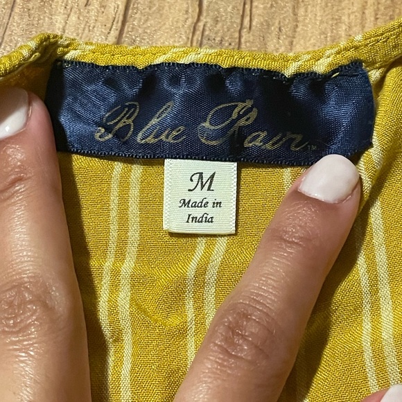 Blue Rain mustard yellow wrap shirt with ruffle short sleeve - Picture 3 of 7